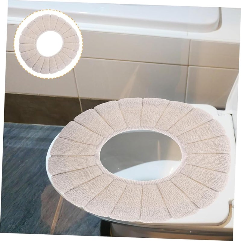 ستوبوك غطاء مقعد مرحاض عالمي على شكل O قابل للغسل قابل للتمدد وسادة دافئة شتوية - Image 2